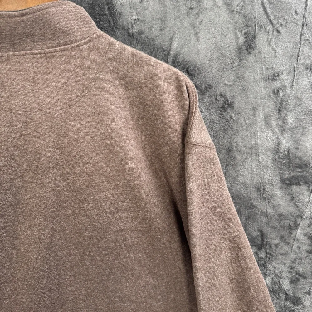 Norman Thompson XL Quarter Zip Pullover Sweater Brown Mock Neck Cotton Blend